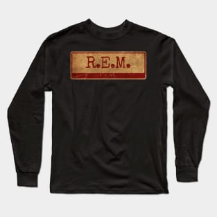 r e m text gold siple retro, vintage Long Sleeve T-Shirt